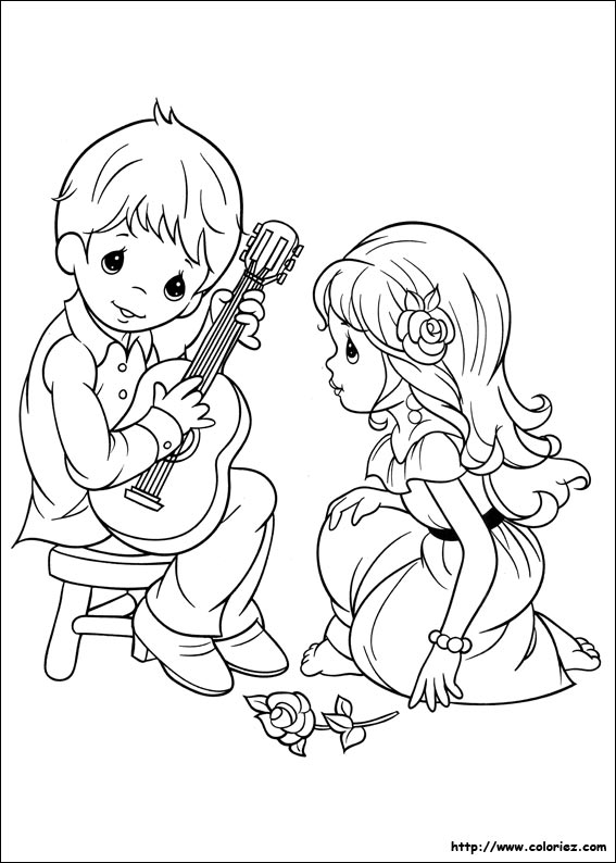 Dessin #15096 - Dessin gratuit de guitariste à imprimer