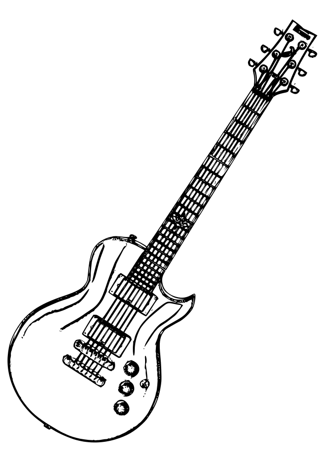 Dessin #15098 - Image de guitariste a colorier