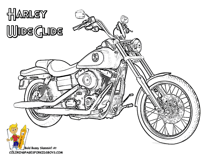 Dessin #16302 - dessin de Harley Davidson a imprimer