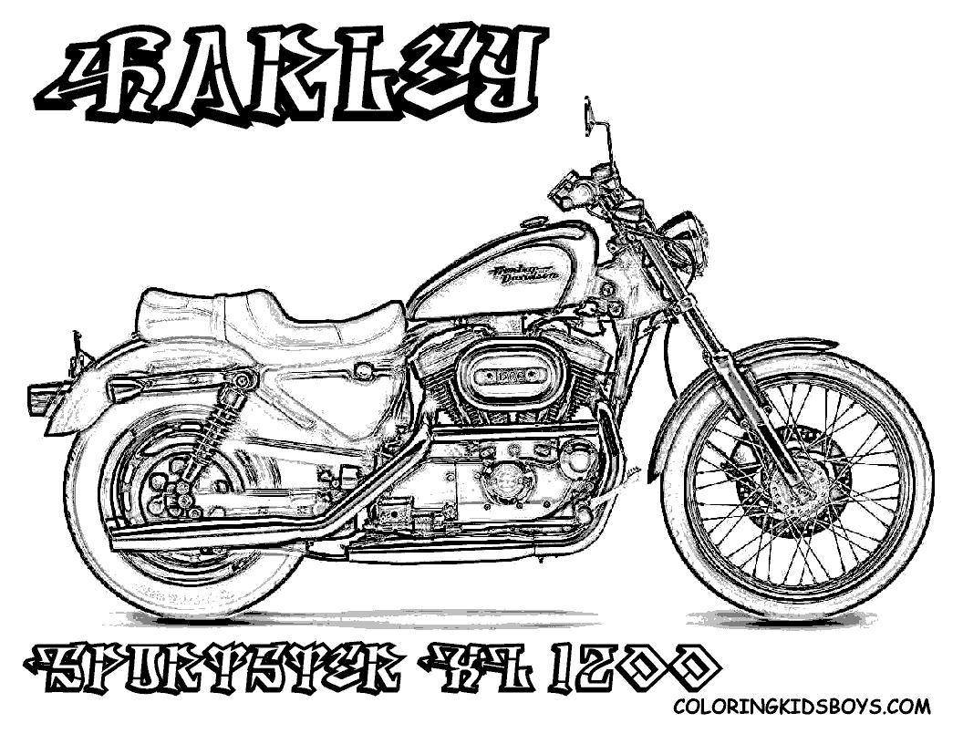 Dessin #16303 - Dessin de Harley Davidson à colorier