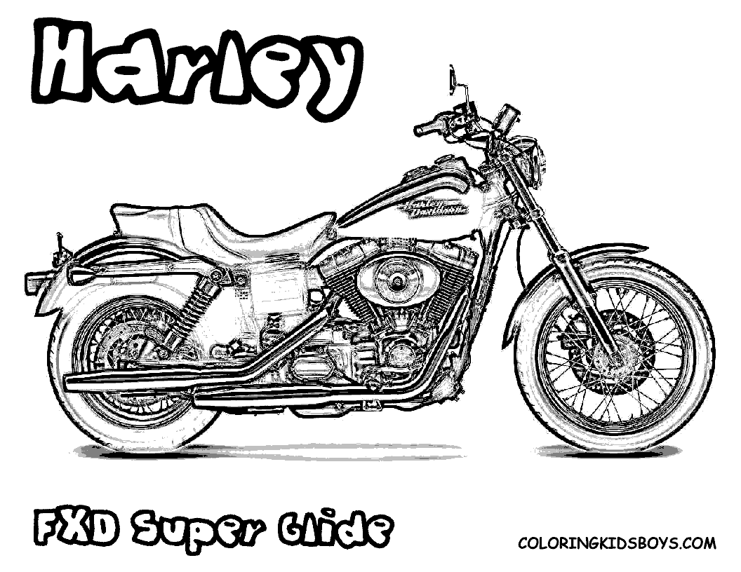 Dessin #16308 - coloriage de Harley Davidson gratuit