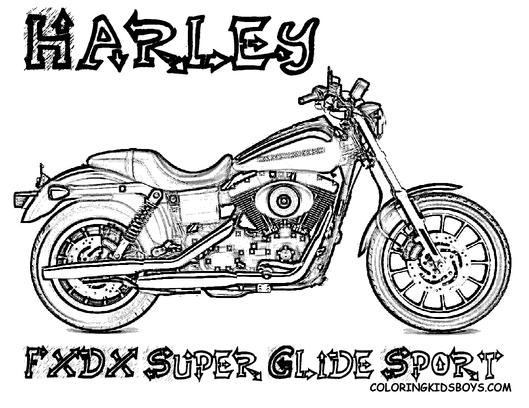 Dessin #16313 - Dessin de Harley Davidson gratuit