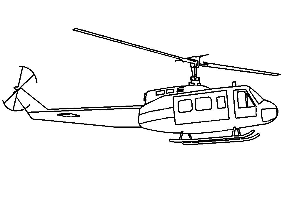 Dessin #16320 - Coloriage de hélicoptère imprimer et colorier