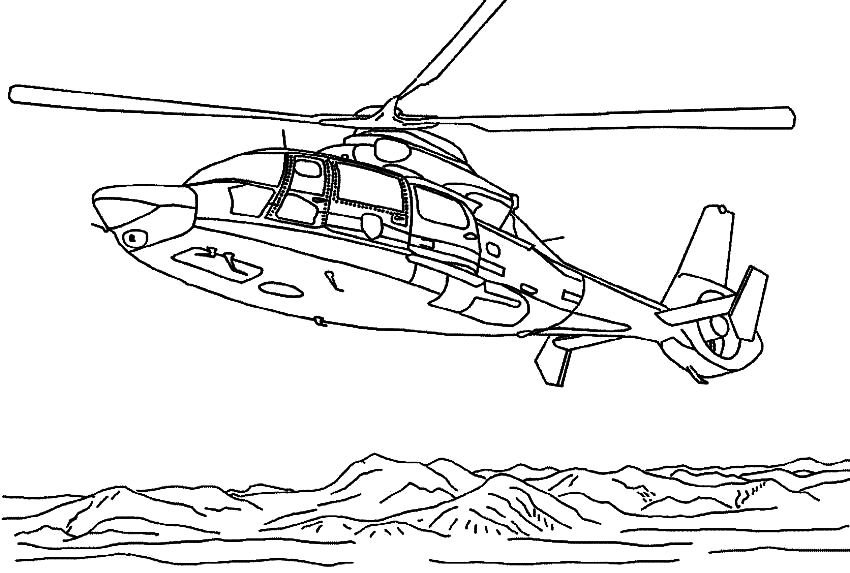 Dessin #16328 - Dessin de hélicoptère gratuit a imprimer et colorier