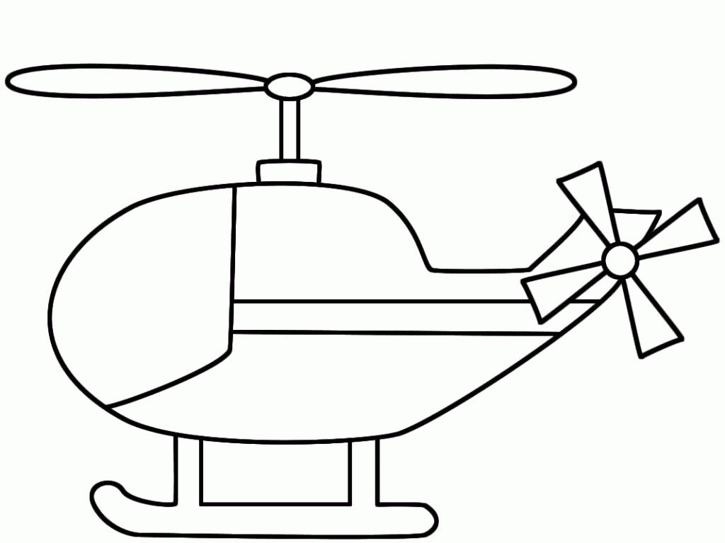 Dessin #16330 - Dessin gratuit de hélicoptère à imprimer