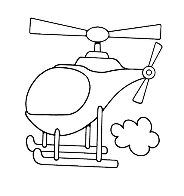 Dessin #16340 - Coloriage amusant de hélicoptère 