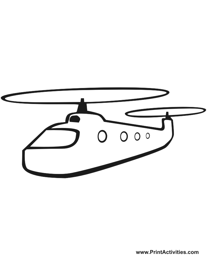 Dessin #16346 - coloriage hélicoptère gratuit a imprimer