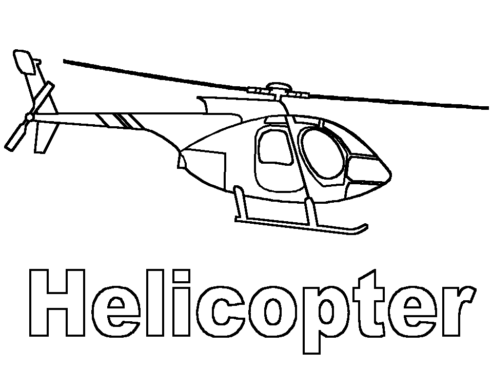 Dessin #16348 - Coloriage hélicoptère gratuit a imprimer