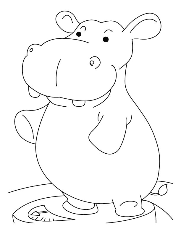 Coloriage de hippopotame gratuit à imprimer