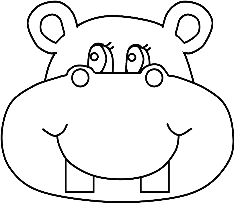 Dessin de hippopotame pour imprimer et colorier