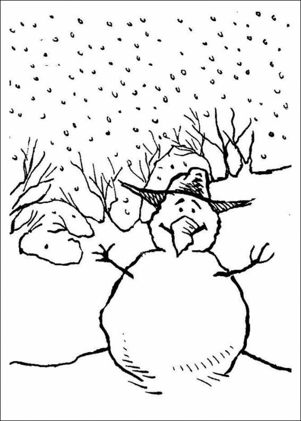 funny snowman for hiver dessins à colorier  à imprimer hiver coloriage