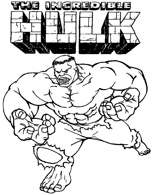 image à dessiner of the incredible hulk