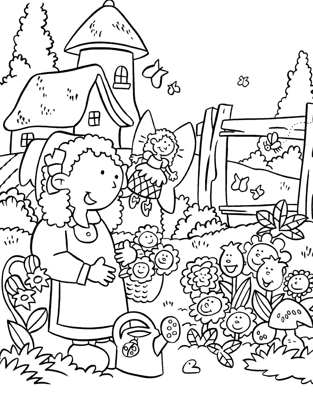 my little house: anna et the flower jardin dessins à colorier