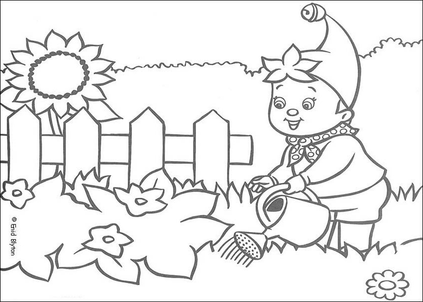 dibujo à colorier : noddy riega el jardín