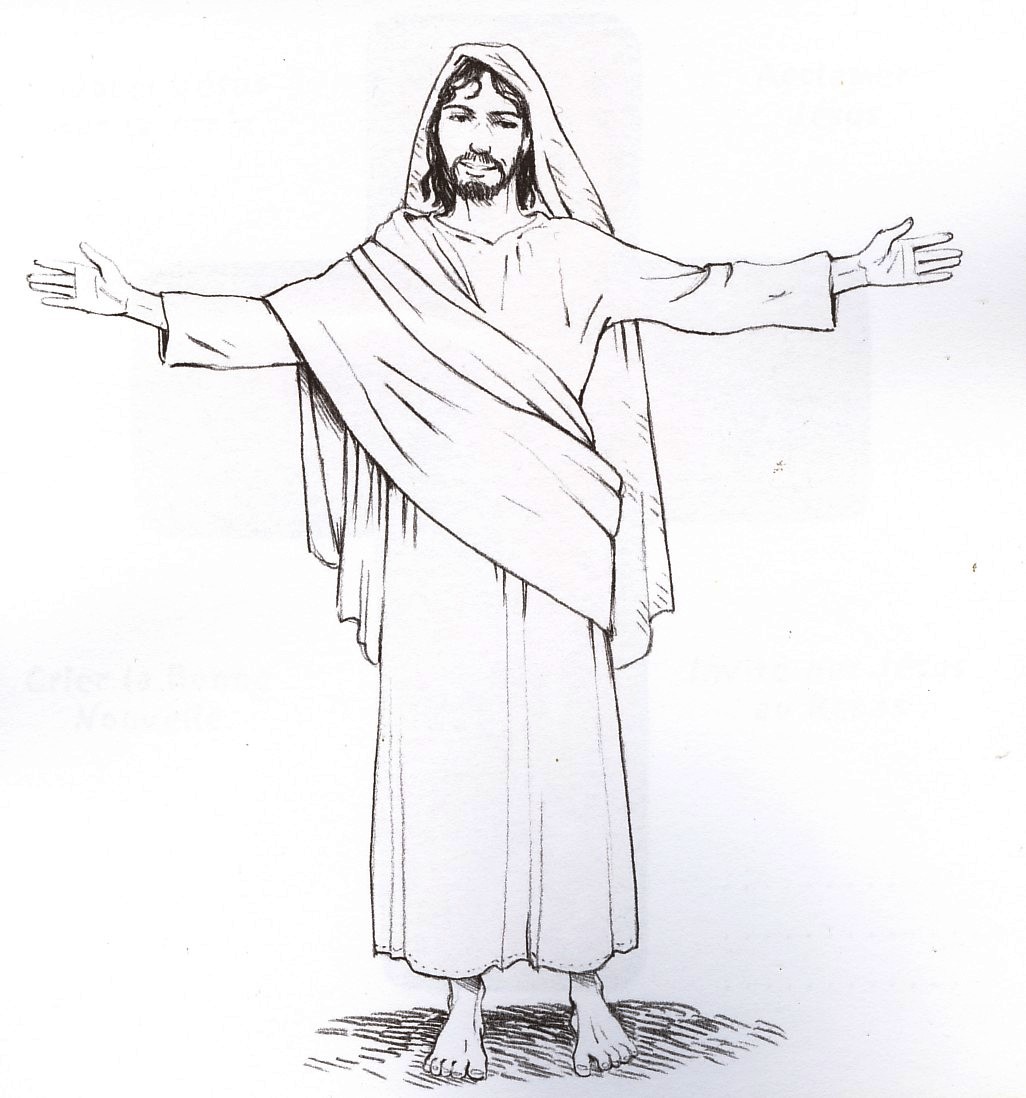 Иисус Христос рисунок карандашом