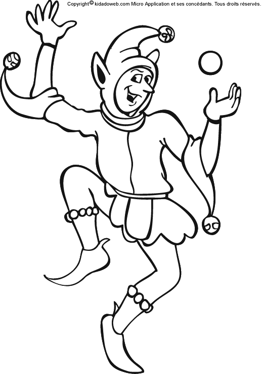 Dessin #14587 - jeux de coloriage jongleur a imprimer et colorier