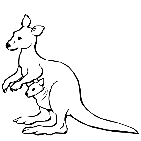 Dessin #13245 - Coloriage gratuit de kangourou a imprimer