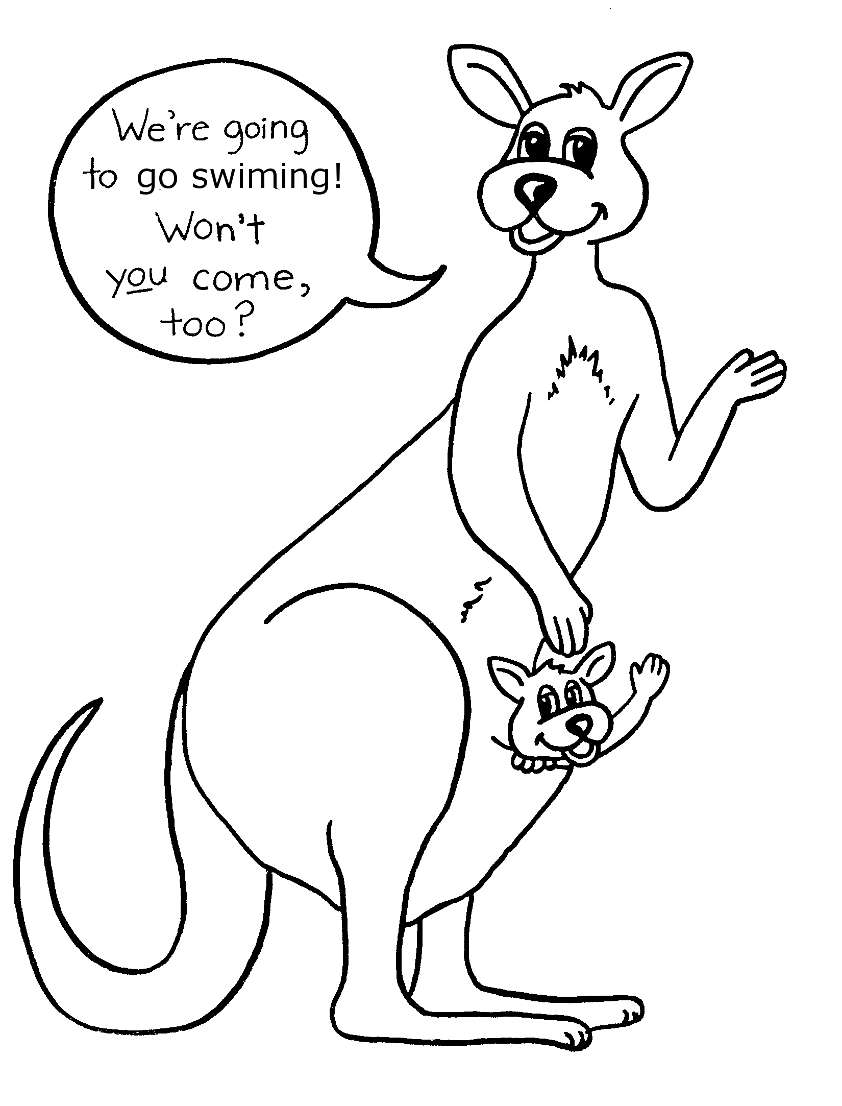 Dessin #13249 - dessin de kangourou à imprimer