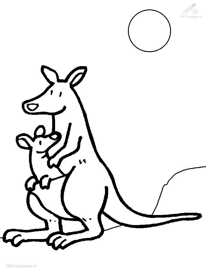 Dessin #13251 - une jolie image de kangourou à colorier et imprimer - Pour enfants