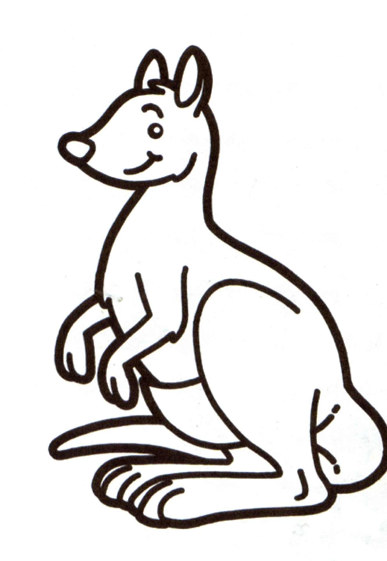 Dessin #13253 - dessin de kangourou à colorier