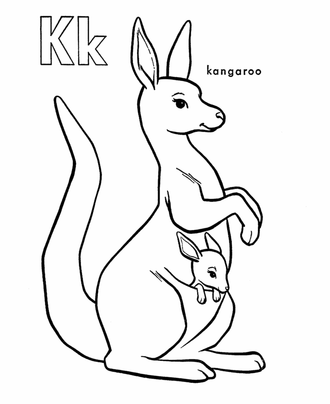 Dessin #13274 - dessin gratuit de kangourou a imprimer et colorier