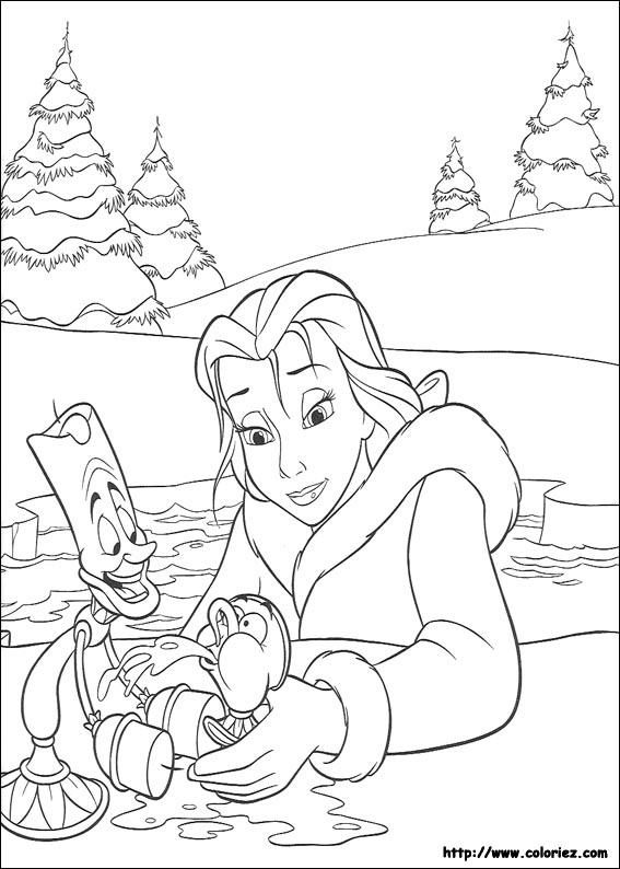 Image #20899 - Coloriage la belle et la bête gratuit