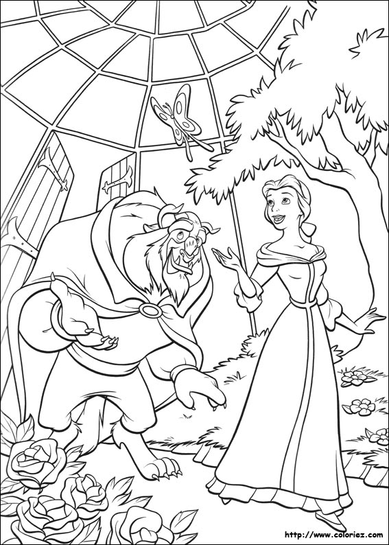 Image #20935 - Coloriage la belle et la bête gratuit