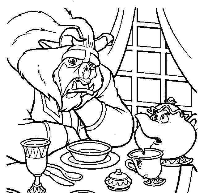 Image #20952 - Coloriage la belle et la bête gratuit