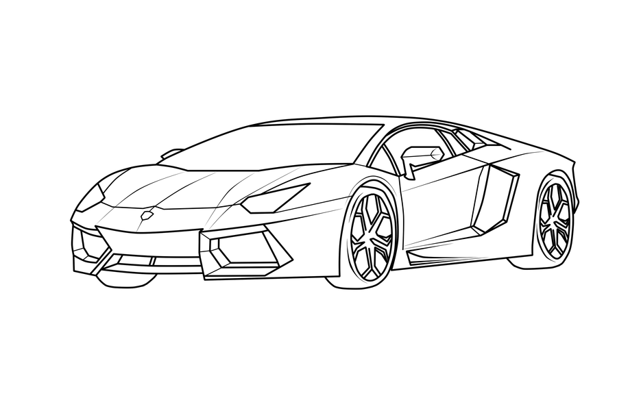Dessin #16399 - Dessin Lamborghini pour imprimer et colorier