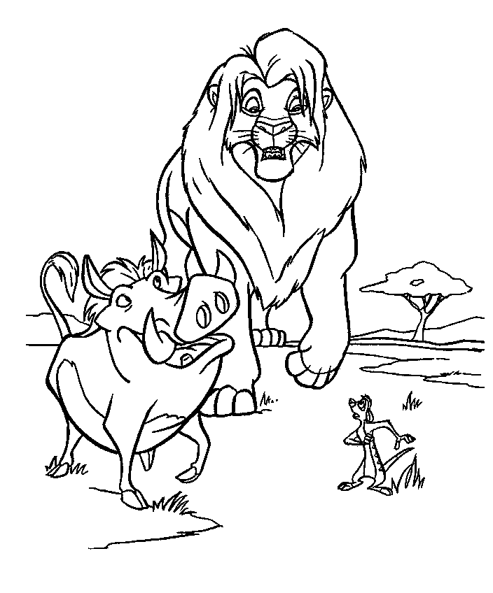 Dessin #11855 - une belle image de le roi lion a colorier