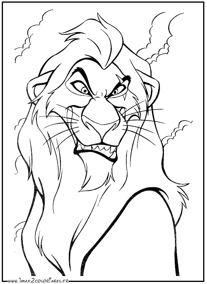 Dessin #11801 - un beau dessin de le roi lion a colorier et imprimer gratuit