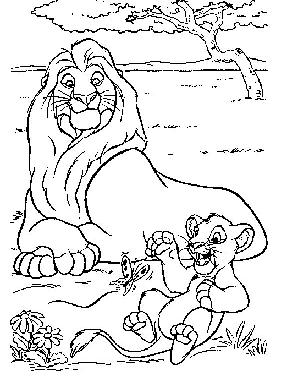Image de lion a colorier