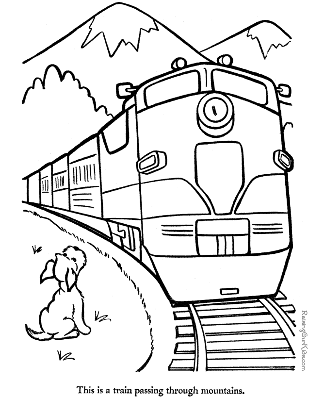 Dessin #16410 - un beau dessin de locomotive a colorier et imprimer gratuit