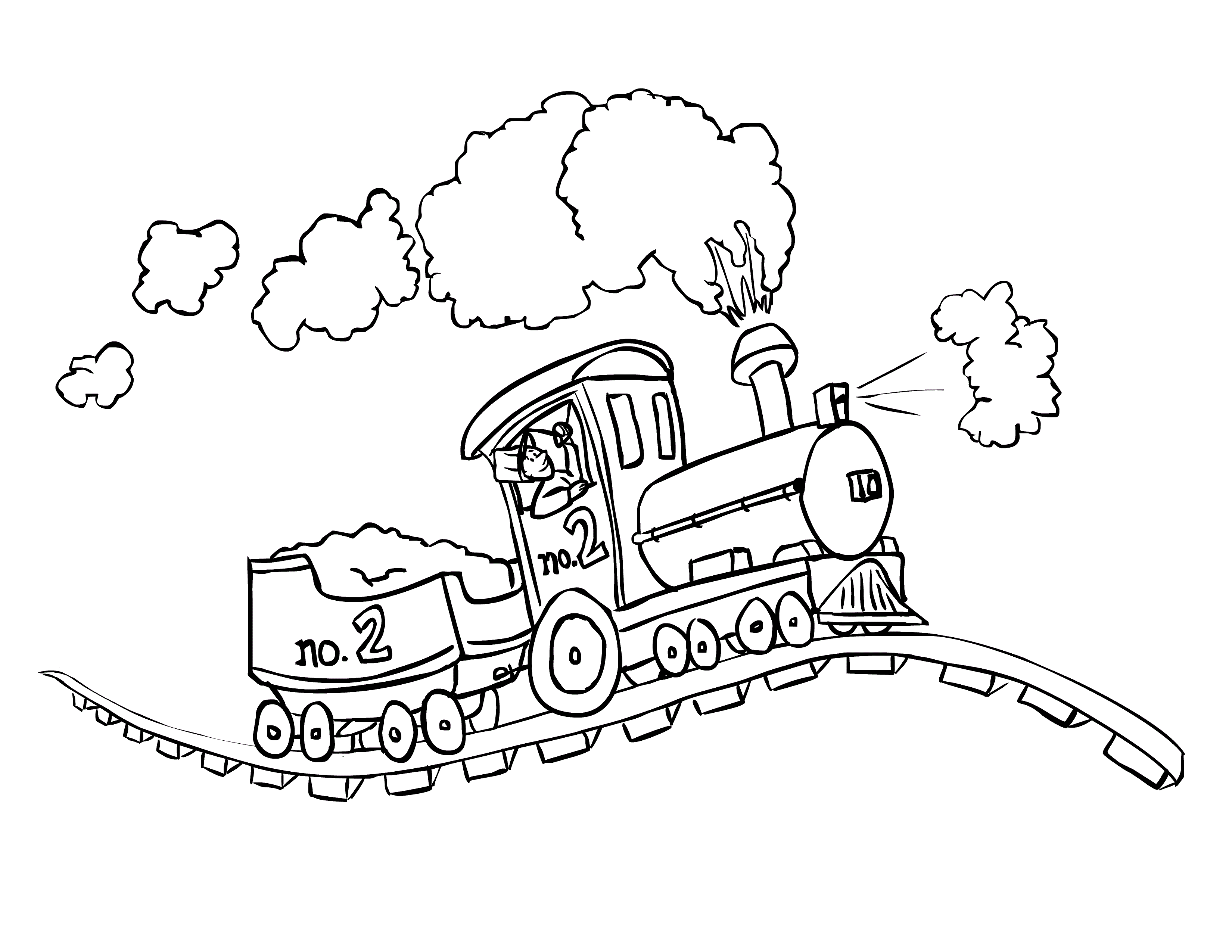 Dessin #16415 - un beau dessin de locomotive a colorier
