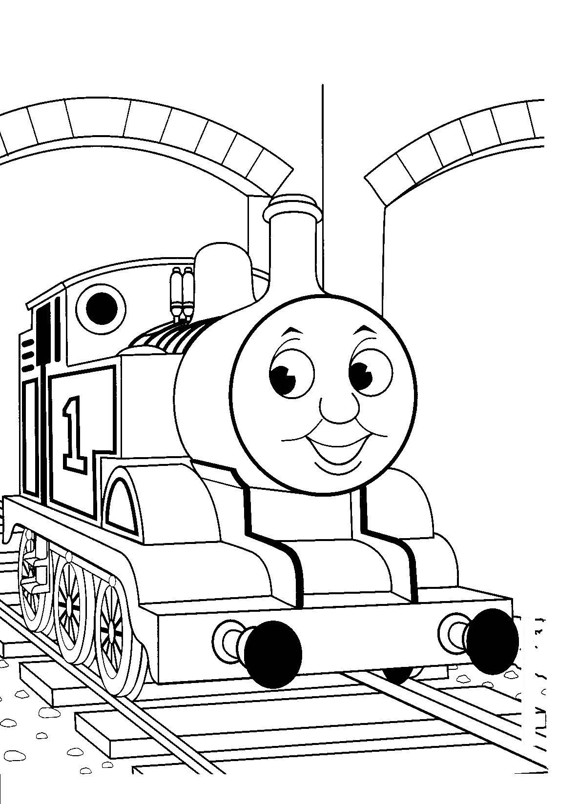 Dessin #16418 - dessin de locomotive pour imprimer et colorier