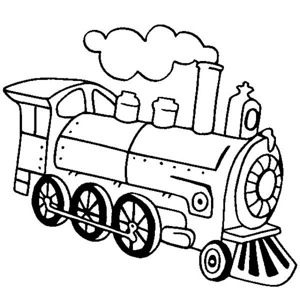 Dessin #16435 - Un beau coloriage de locomotive à imprimer et colorier