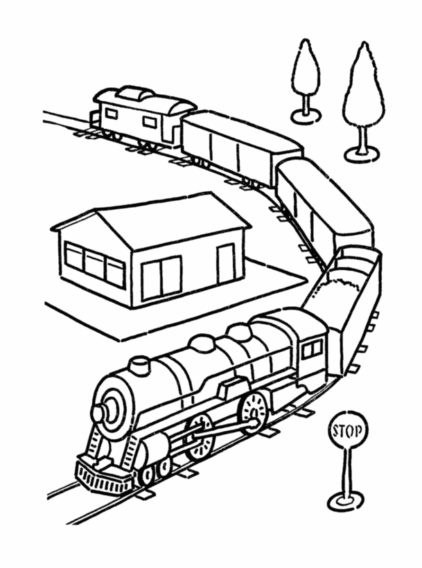 Dessin #16436 - Coloriage locomotive imprimer et colorier