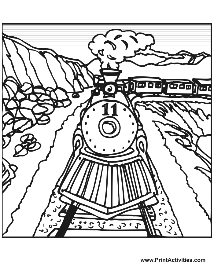 Dessin #16438 - Image de locomotive a colorier