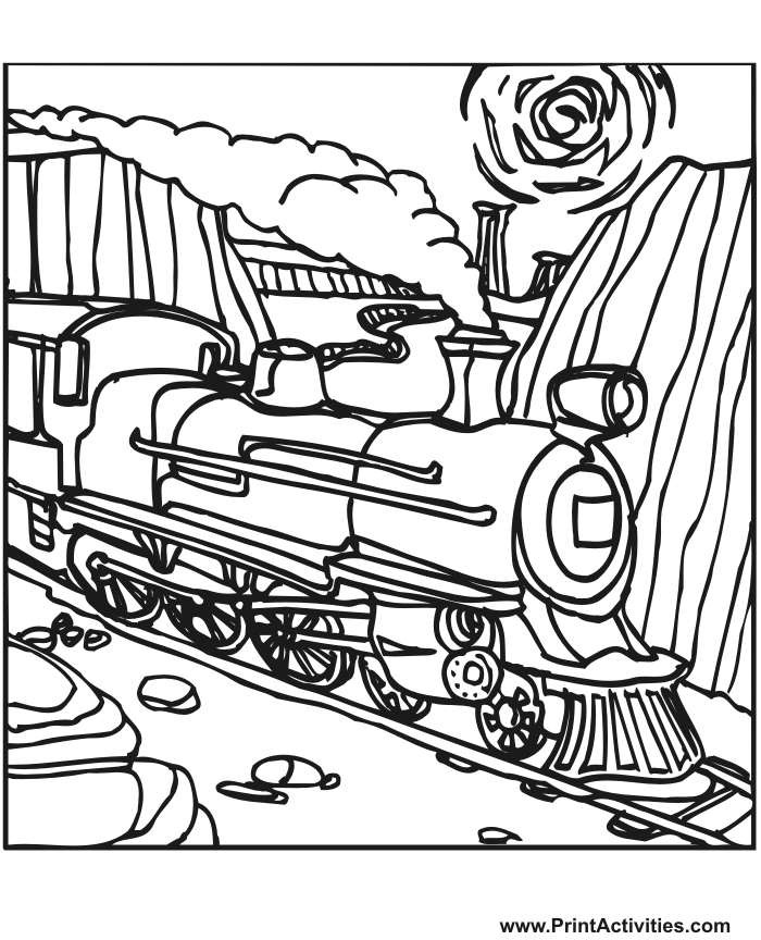Dessin #16439 - Coloriage locomotive a imprimer