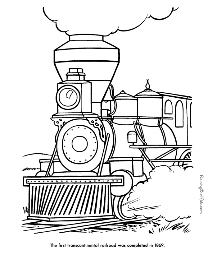 Dessin #16440 - Beau dessin de locomotive à colorier pour t'amuser
