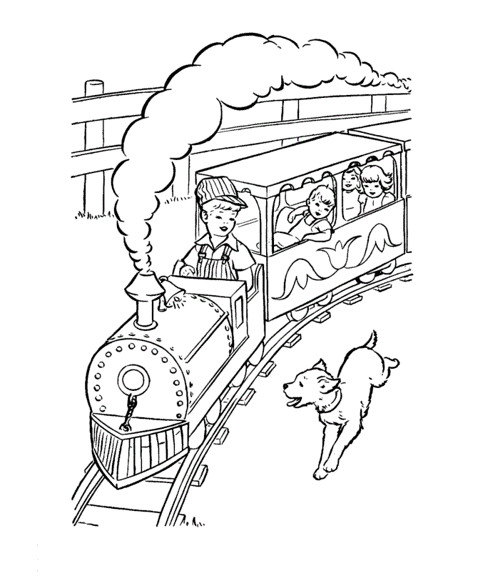 Dessin #16441 - un beau dessin de locomotive a imprimer et colorier