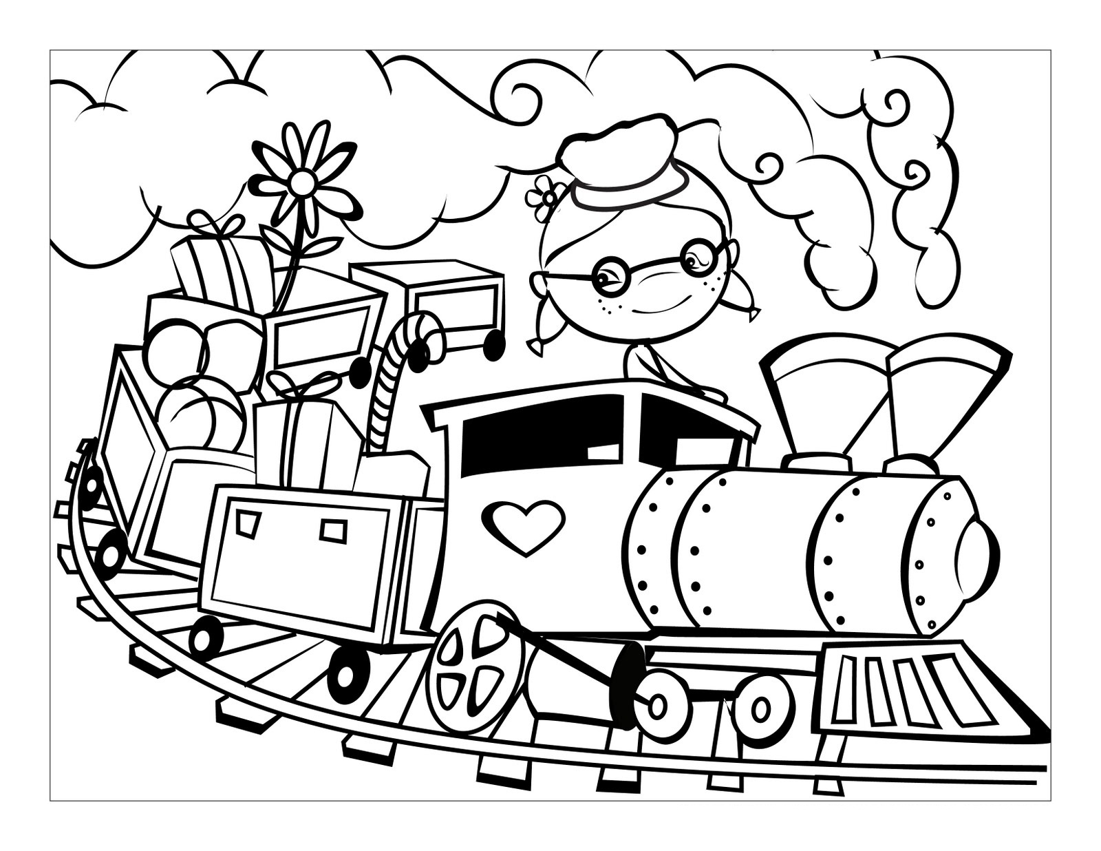 Dessin #16443 - Coloriage locomotive à colorier