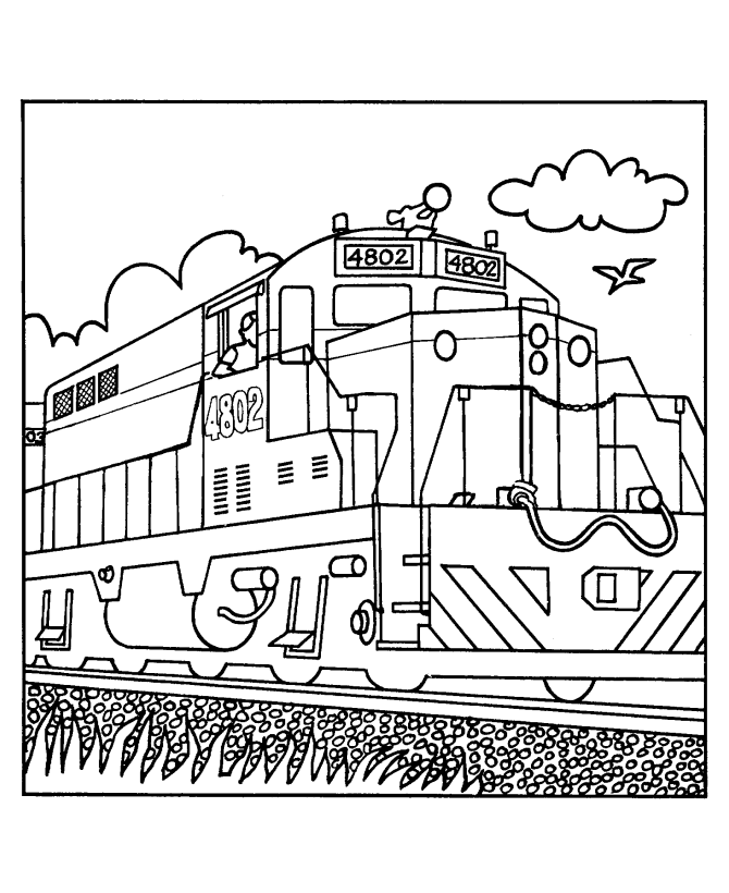 Dessin #16445 - Coloriage de locomotive amusant gratuit