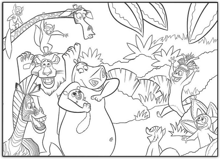 Coloriage de Madagascar #1 - Cliquez pour imprimer Coloriage madagascar gratuit - dessin a imprimer #1