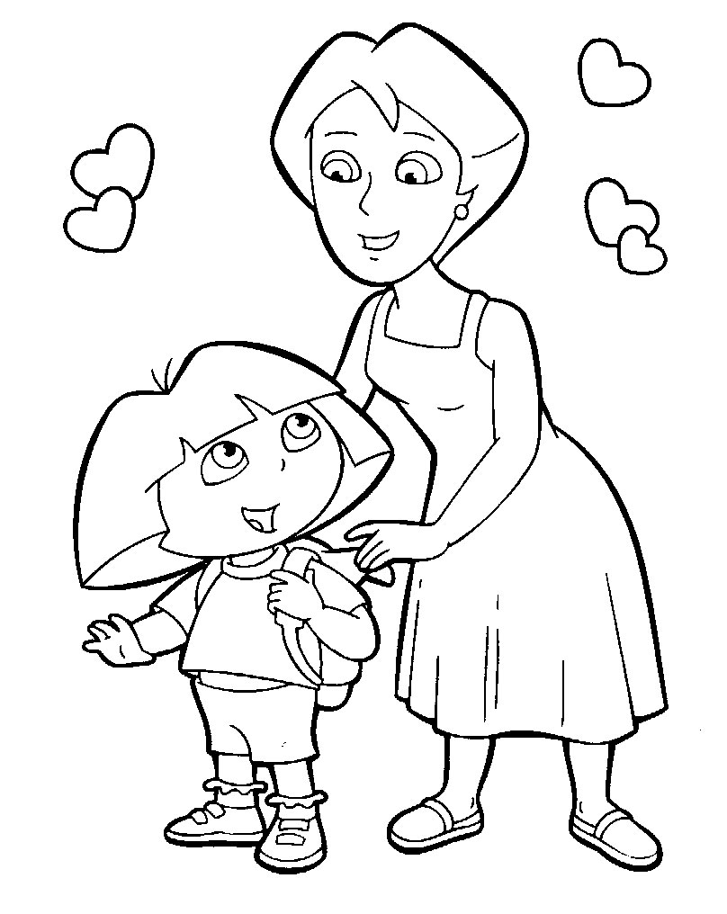 Enfant Cuissine Avec Sa Maman Coloriage