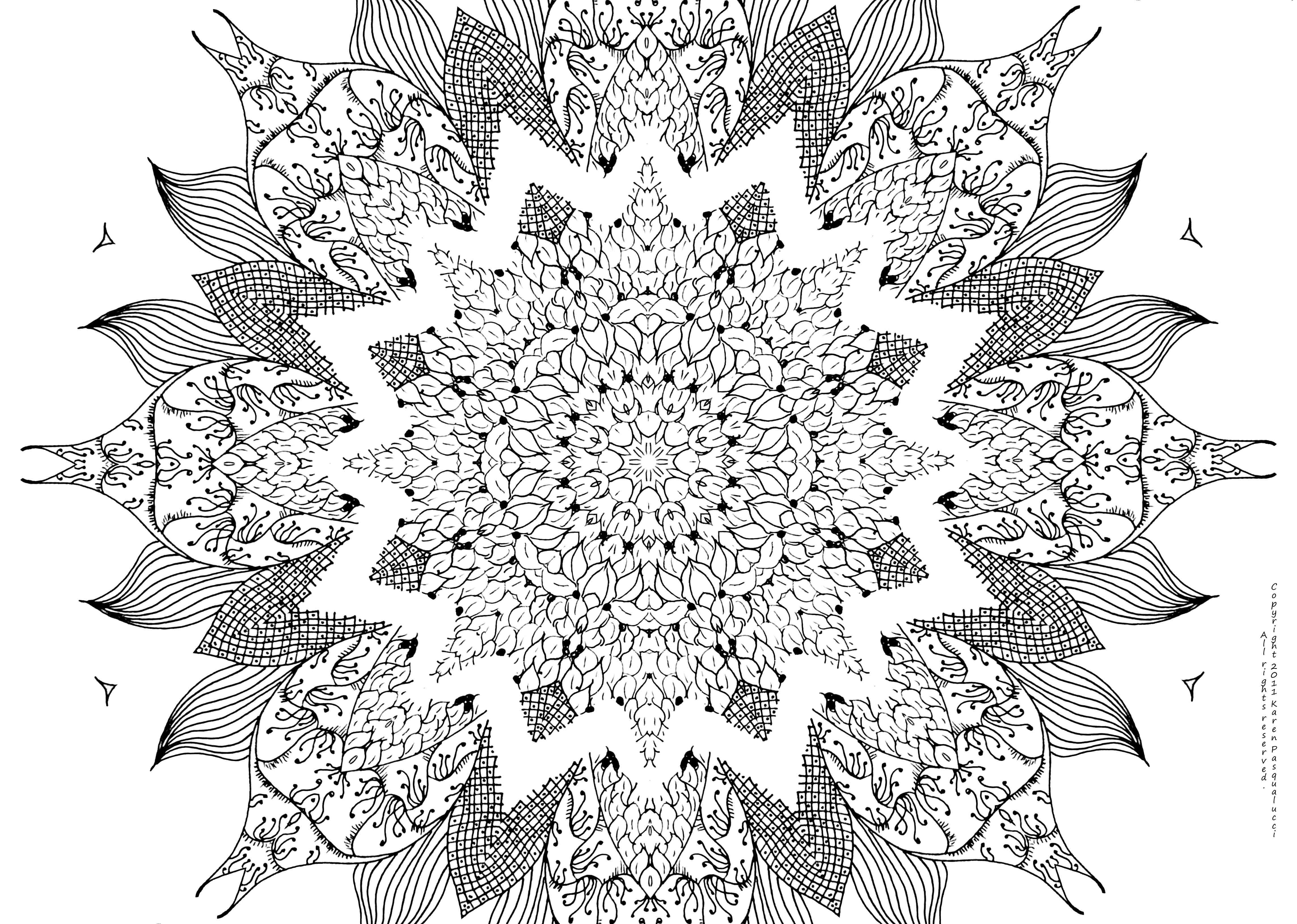 Image #21506 - Coloriage mandalas difficile gratuit