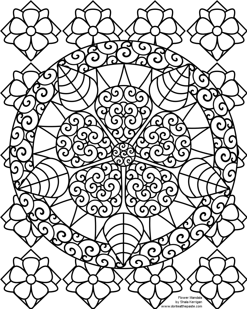 Image #21554 - Coloriage mandalas fleurs gratuit