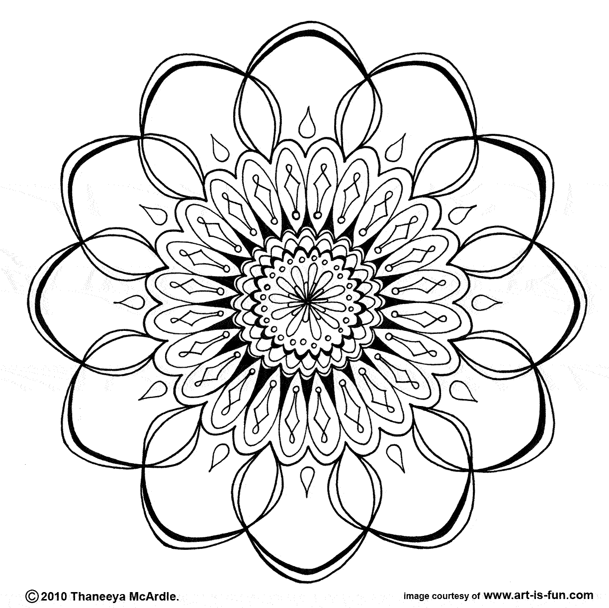 Image #21570 - Coloriage mandalas fleurs gratuit