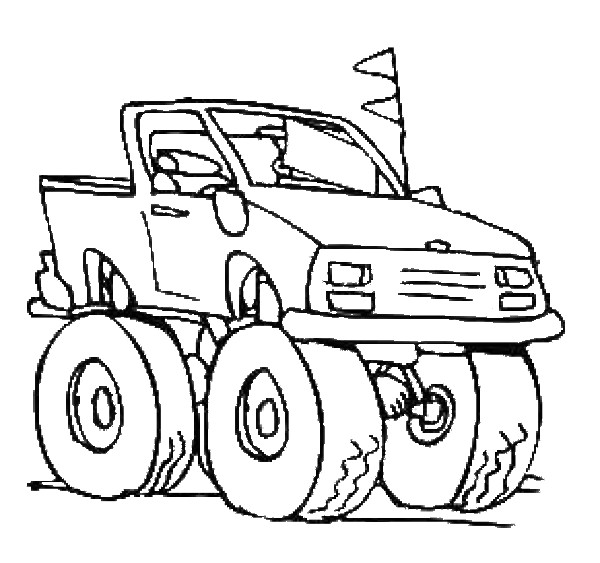 Dessin #16500 - image de monster truck a imprimer et colorier