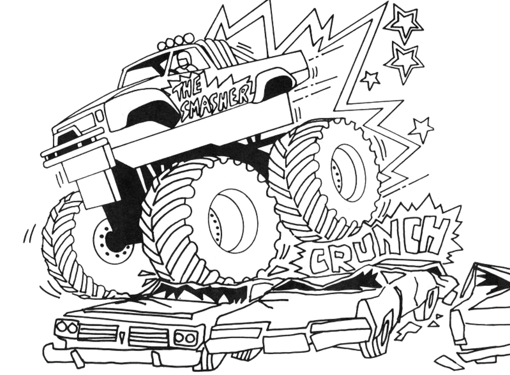 Dessin #16502 - un beau dessin de monster truck à colorier